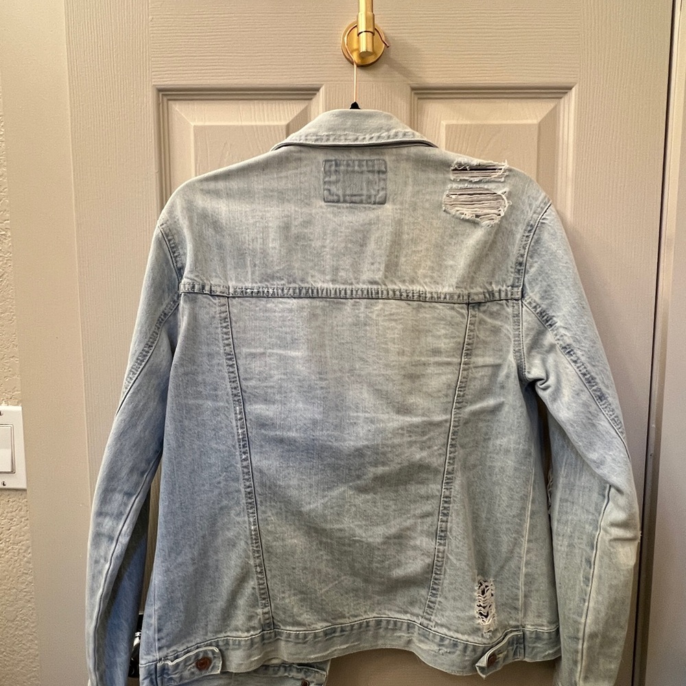 Light Distressed Denim Jacket - image 3